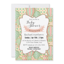 Rosa och Aqua Blue Luftballongs Baby Shower