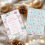 Rosa och Aqua Flamingo Beach jul Party<br><div class="desc">PreppyPrint.com - Fira jul i stil! Lägg till personligens beröring till de här julkorten. Överför den här designen även till de produkter du vill ha! Besök min designerbutik,  PreppyPrint.com,  för att få information om hur du samordnar saker.</div>