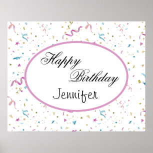 Rosa och Aqua Glitter Confetti Poster