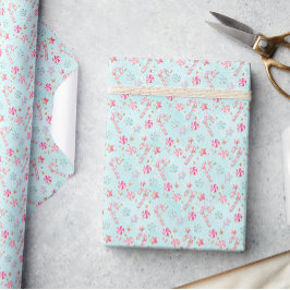 Rosa och Aqua-Polkagrisar jul Presentpapper