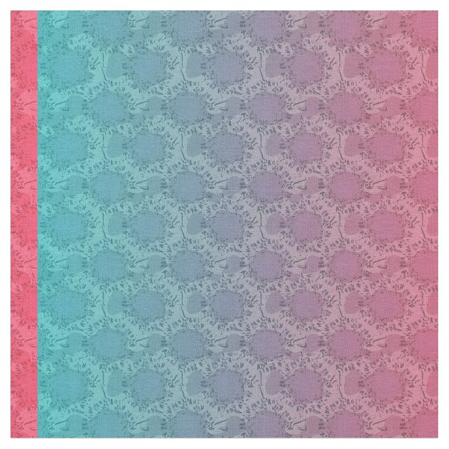 Rosa- och Aquamönster Tyg (Närbild)