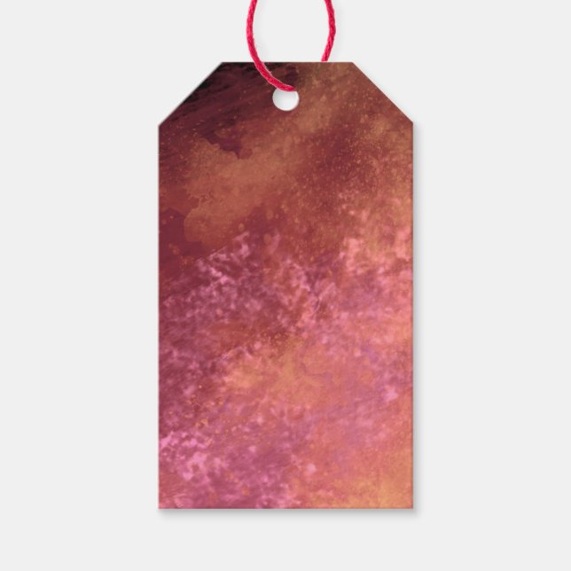 Rosa och bärnstensfärgad molneffekt  presentetikett (Framsidan)