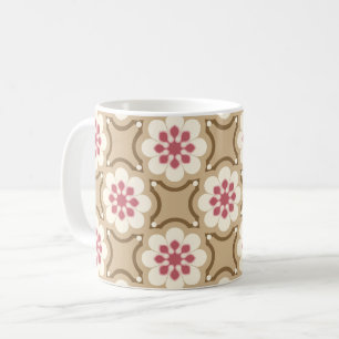 Rosa- och Beige-blomman Kaffemugg
