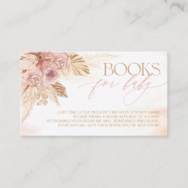 Rosa och Beige Boho Pampas Bokar för babyskor Tilläggskort