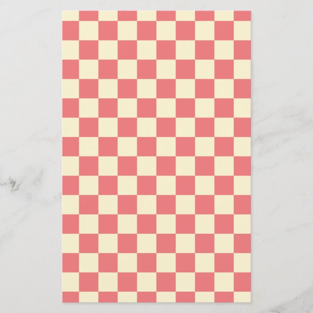 Rosa och Beige Checkerboard (Framsida)
