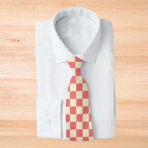 Rosa och Beige Checkerboard Slips