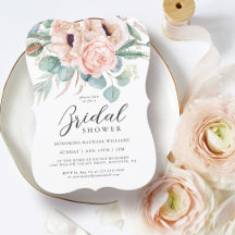 Rosa och Beige Watercolor Blommigt Möhippa