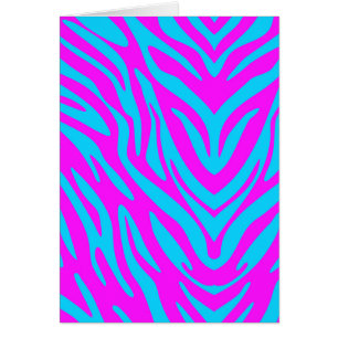 Rosa och blå Abstrakt Zebra Hälsningskort