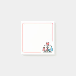 Rosa och blå älsklingspapegojor post-it block