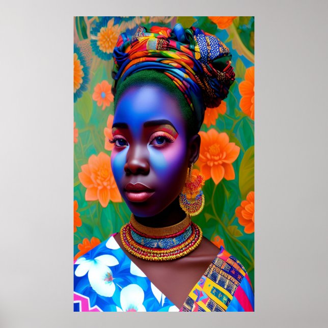 Rosa och blå ansikte makeup princess poster (Framsidan)