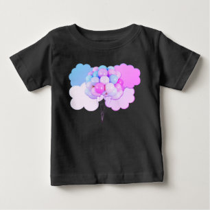 Rosa och blå ballonger i moln Baby T-Shirt