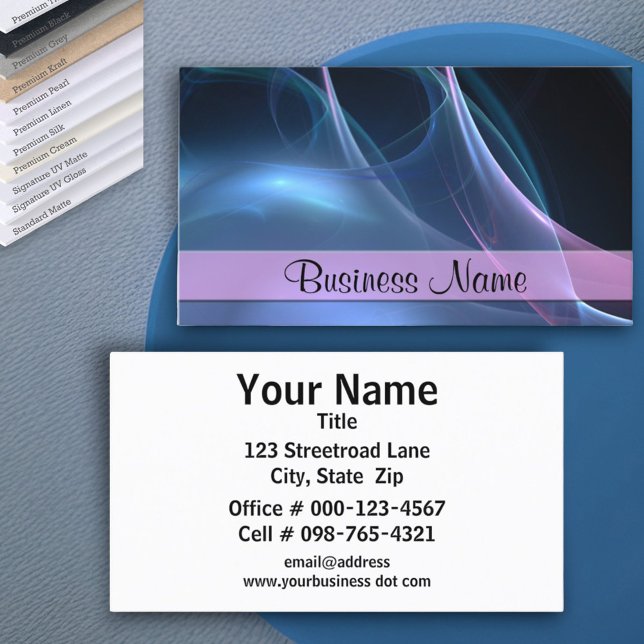 Rosa- och Blå bladverk Visitkort (business card front and back design)