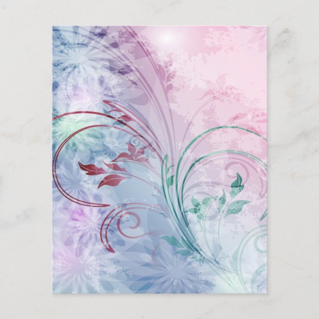 Rosa och blå blommig (Framsida)