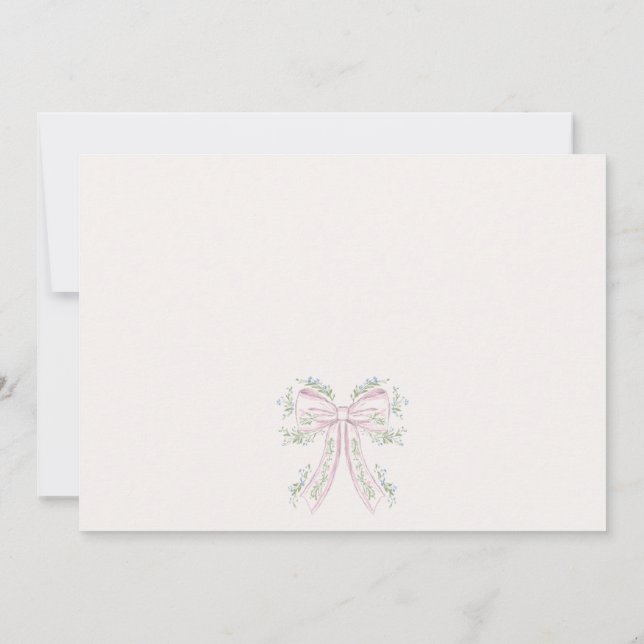 Rosa och blå Blommig Bröllopsdusch-inbjudan,  Inbjudningar (Baksida)