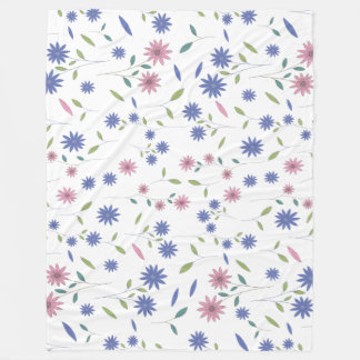 Rosa och Blå Blommig Sömlös Mönster Fleecefilt
