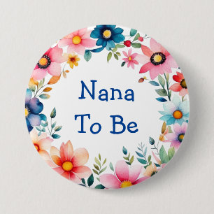Rosa och blå Blommigt Nana som ska vara babyskor Knapp