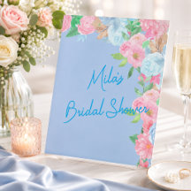 rosa och blå blommor