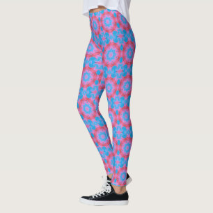 Rosa och Blå Boho Stjärna Leggings