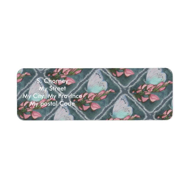 ROSA OCH BLÅ BUTTRYCKLIG Returadress Returadress Etikett (Framsidan)