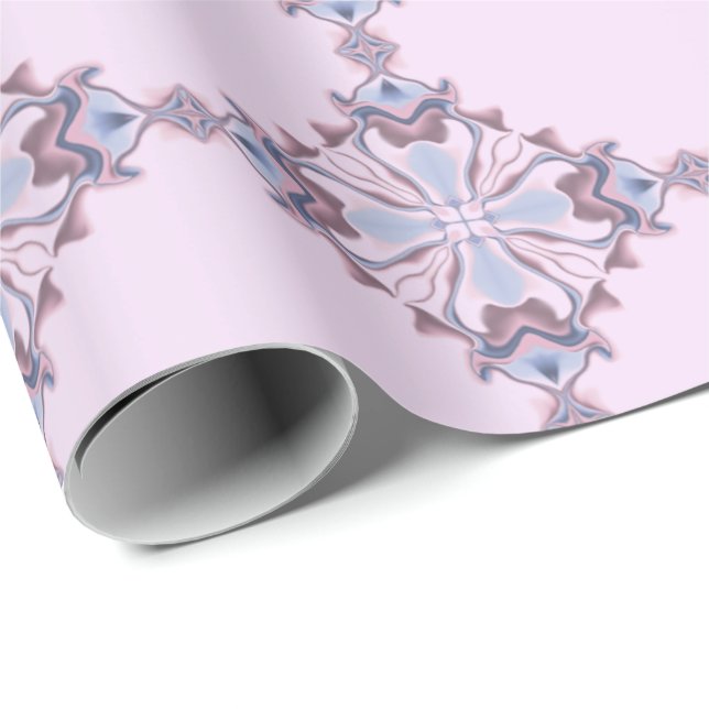 Rosa och blå diamant och plustecken Kalejdoskop Presentpapper (Rullad Hörn)