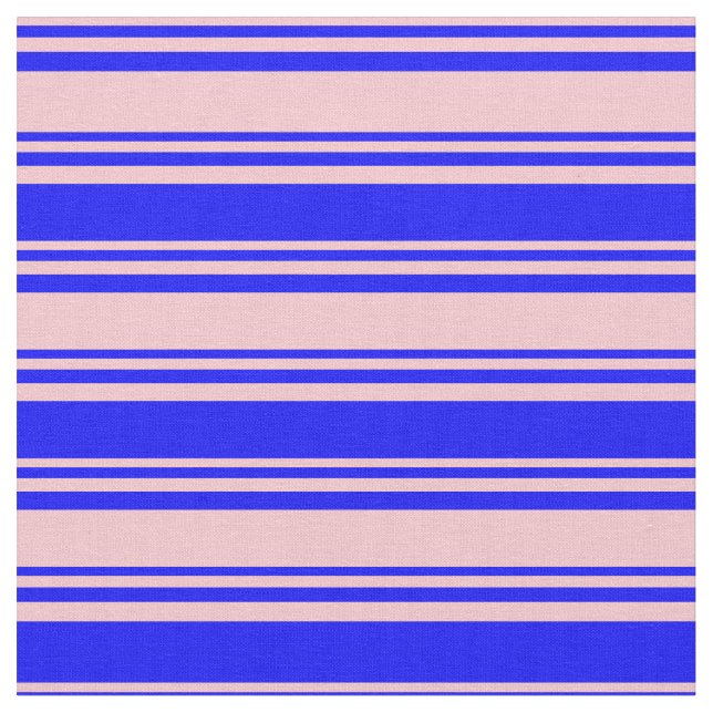 Rosa och blå Färgad Mönster Rand Tyg (Närbild)