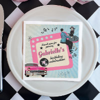 Rosa och blå femfyr Rockabilly-Födelsedagsfest