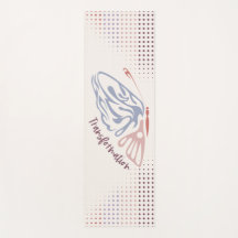 Rosa och blå fjärilstransformation Yoga Mat