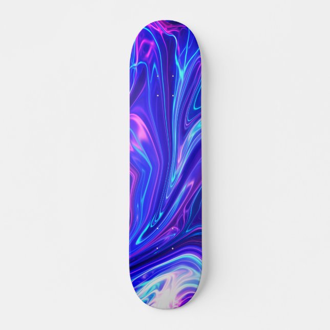 Rosa och blå Galaxy-Abstrakt Mini Skateboard Bräda 18,5 Cm (Framsida)