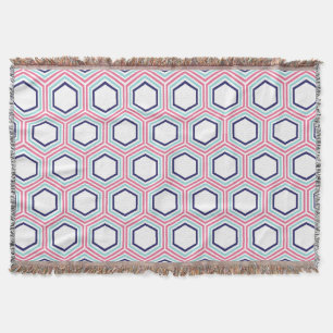 Rosa och blå geometriska Mönster Filt