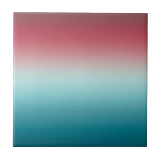 Rosa och blå gradient Dusty Ro Aqua & Teal Ombre Kakelplatta