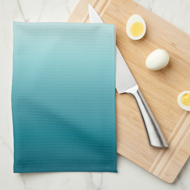 Rosa och blå gradient Dusty Ro Aqua & Teal Ombre Kökshandduk (Vikt i Fjärdedel)