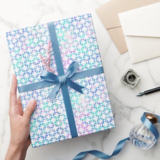 Rosa- och blå grafikfyrkanter presentpapper