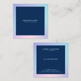 Rosa och blå gräns blå bakgrund fyrkantigt visitkort