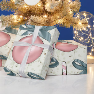 Rosa och Blå Julgransprydnader Godisstavar Jul Presentpapper