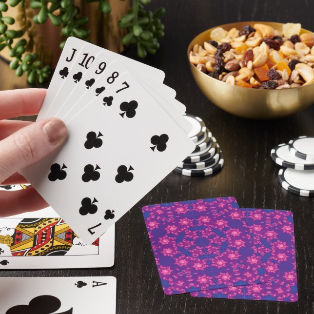Rosa och blå Kaleidoskop-gradient Casinokort (På plats)