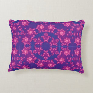 Rosa och blå Kaleidoskop Gradient snöflake Prydnadskudde