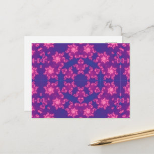 Rosa och blå Kaleidoskop Gradient snöflake Vykort