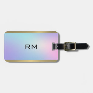 Rosa och blå metallisk guld-accent bagagebricka