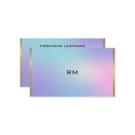 Rosa och blå metallisk guld-accent visitkort