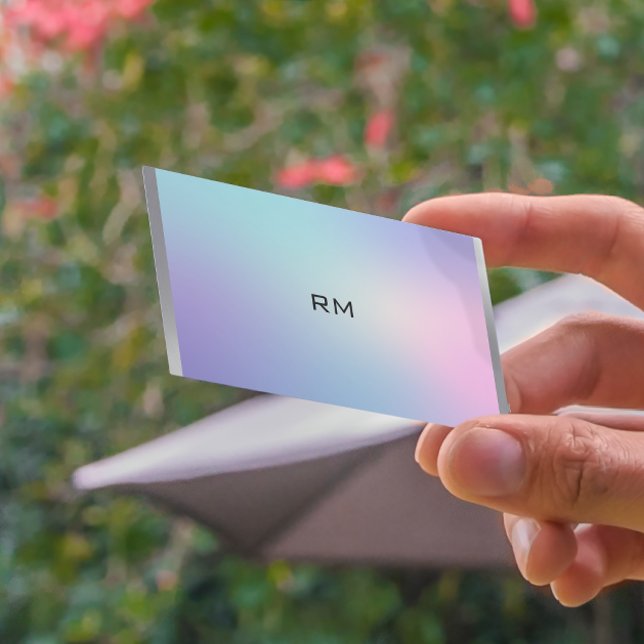 Rosa och blå metallisk konsistens visitkort (Skapare uppladdad)