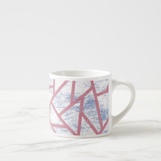 Rosa och blå mosaik mönster espressomugg (Höger)
