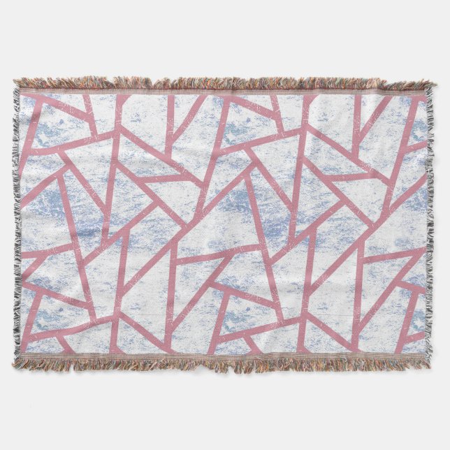 Rosa och blå mosaik mönster filt (Framsidan)