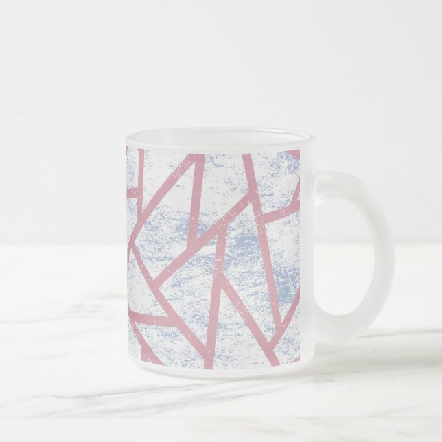 Rosa och blå mosaik mönster frostad glasmugg (Höger)