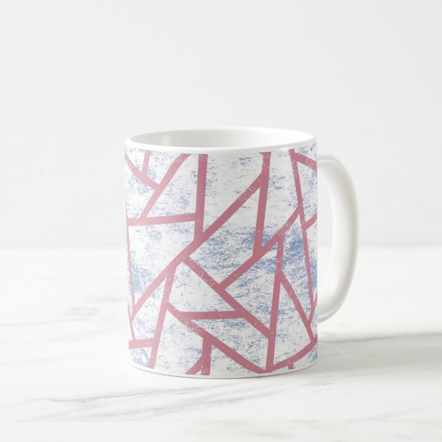 Rosa och blå mosaik mönster kaffemugg (Framsida höger)