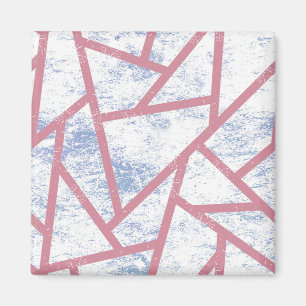 Rosa och blå mosaik mönster magnet