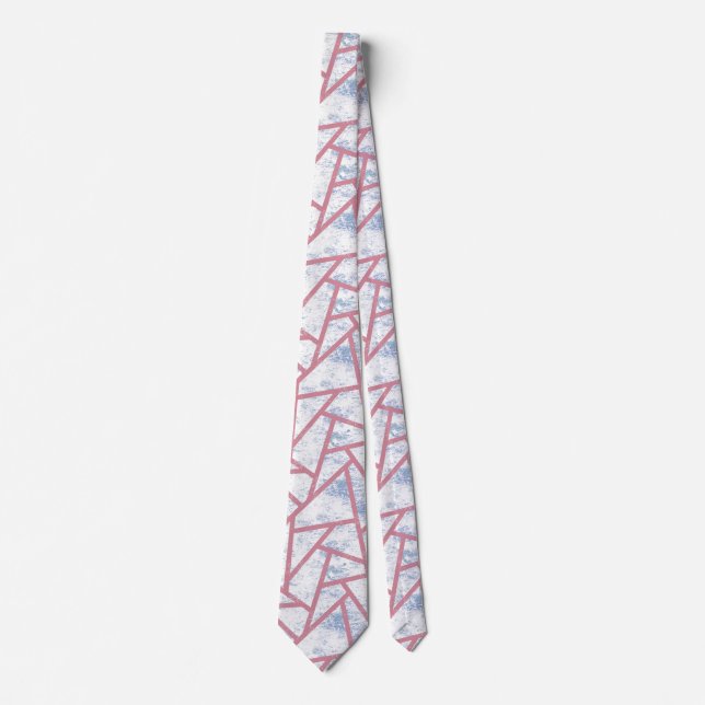 Rosa och blå mosaik mönster slips (Framsida)