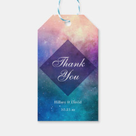 Rosa och blå nebula presentetikett