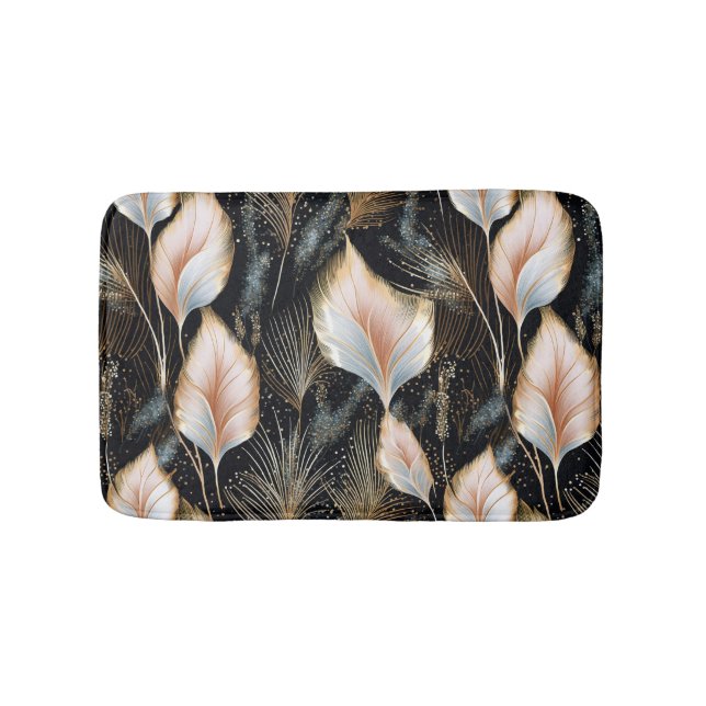 Rosa och blå pampas Grass Glitter Badrumsmatta (Framsidan)