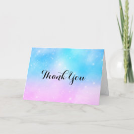 Rosa och blå pastellövertoning Himlar Tack Kort
