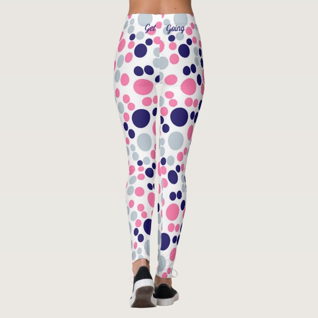 Rosa och Blå Prickar Leggings (Baksida)